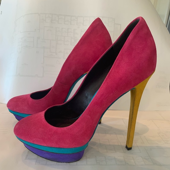 Brian Atwood Colorblock Heels 👠. Size 7 - Picture 2 of 10